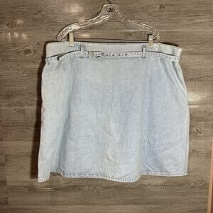 LA Blues Skirt Size 26 / 28 Short Denim Blue Jean Y2K Vintage Plus Belted